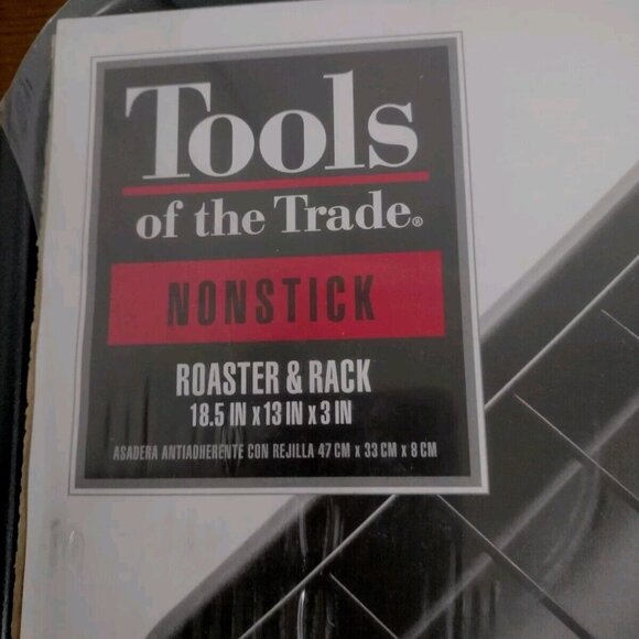 Tool Of The Trade Nonstick Roaster W/Rack New 18.5x13x3 W/Handles - Picture 5 of 6